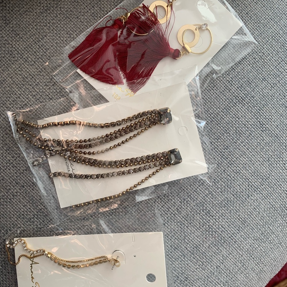 Earrings Combo, Gold Tone, New